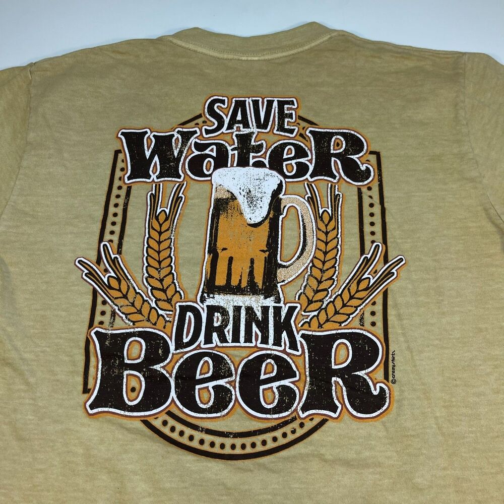 Hawaii Crazy Shirts Beer Dyed Save Water Drink Beer T Shirt Sz Mens S
